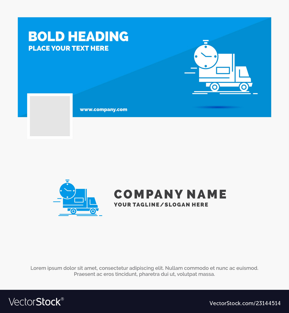 Blue business logo template for delivery time