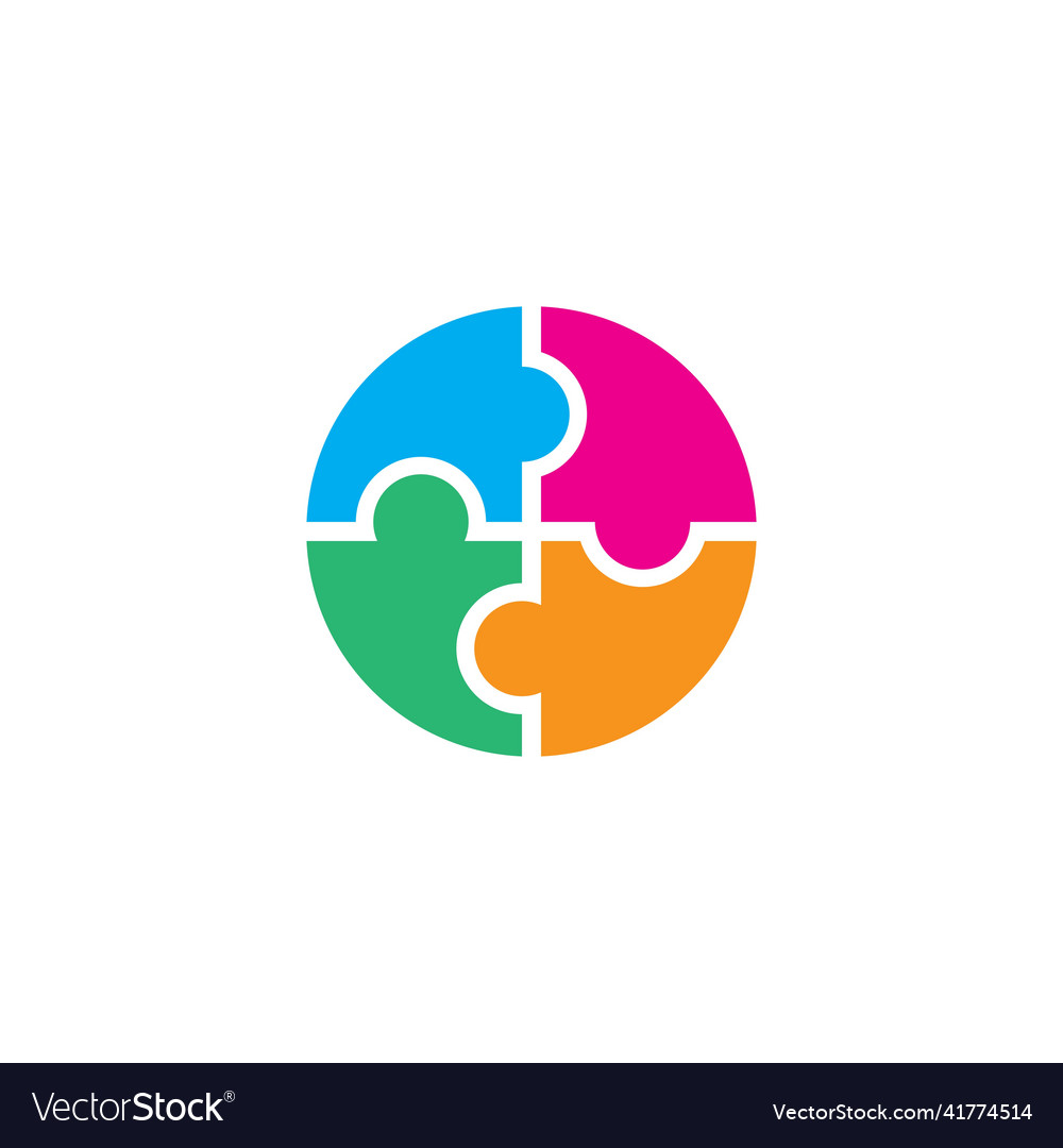 Community puzzle logo Royalty Free Vector Image