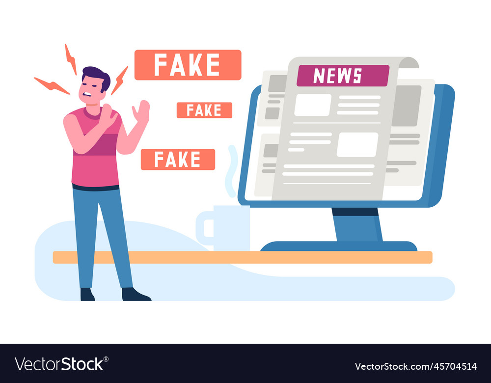 Fake news fabrication of information newspapers vector image Fake news fabrication of information newspapers