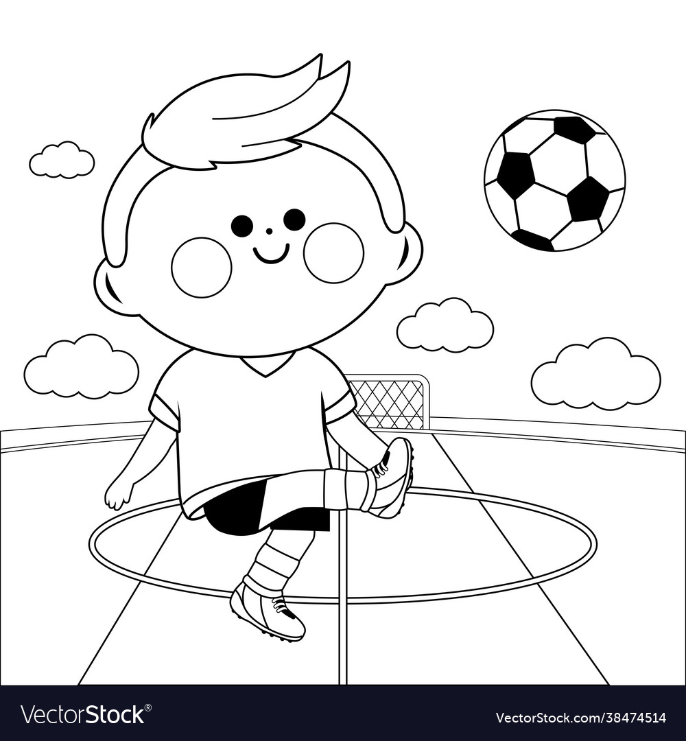 Little boy playing soccer