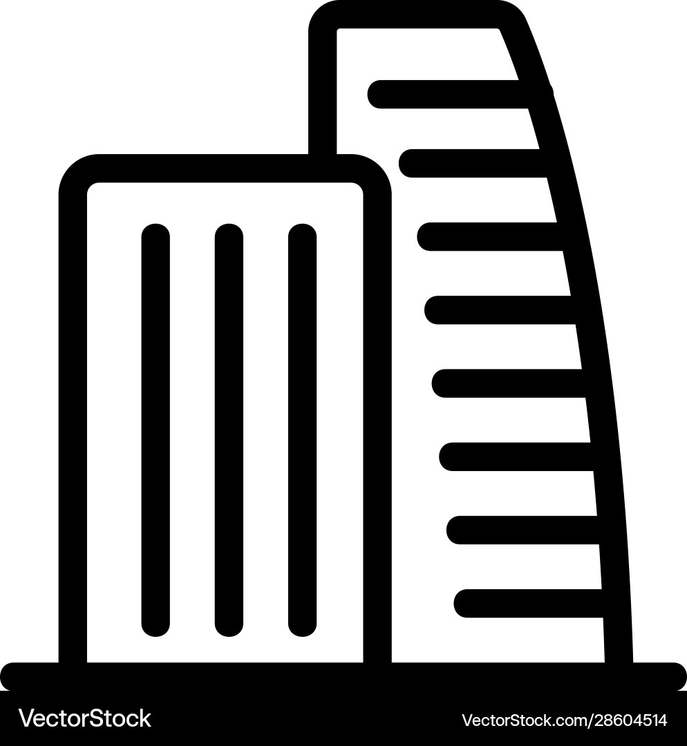 Office building icon isolated contour Royalty Free Vector