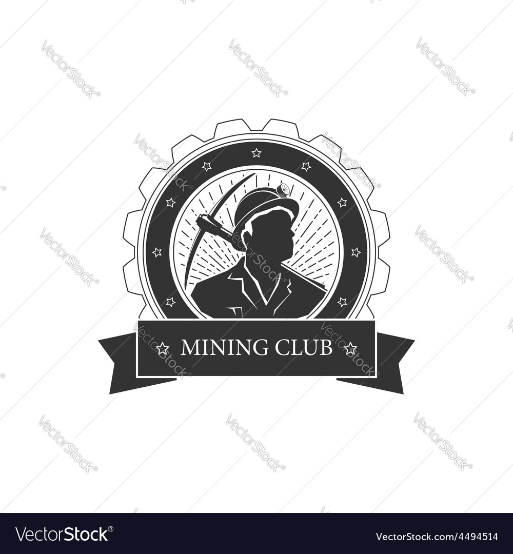 Vintage emblem of the mining industry