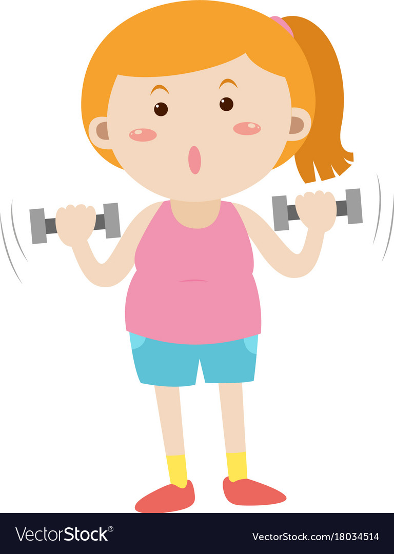 Woman exercising with dumpbells Royalty Free Vector Image