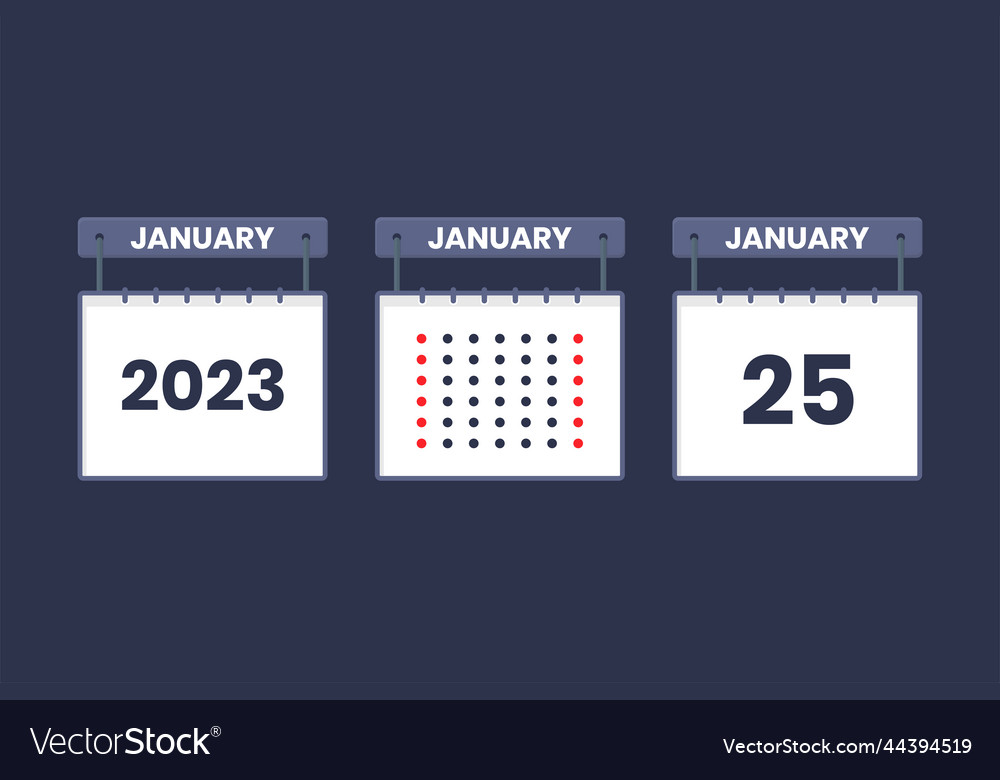 2023 calendar design january icon 25th