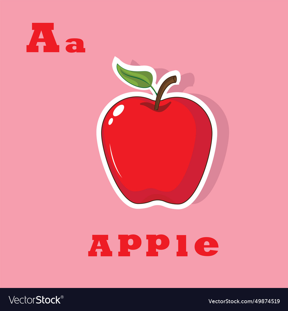 Apple Flashcard Alphabet Royalty Free Vector Image 4498