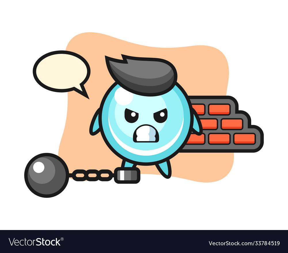 Character mascot bubble as a prisoner