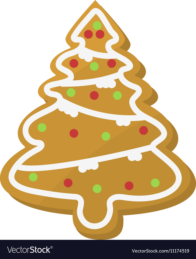 Christmas cookie cake isolated icon