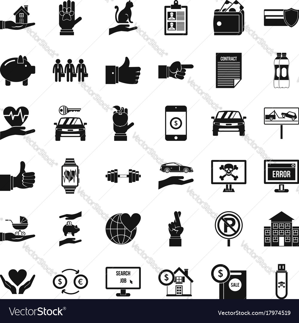 Download Error icons set simple style Royalty Free Vector Image