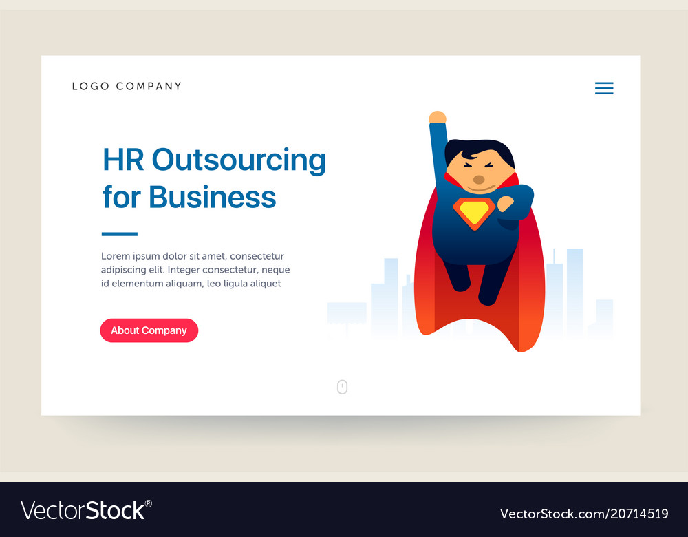 hr outsourcing company website template super vector image