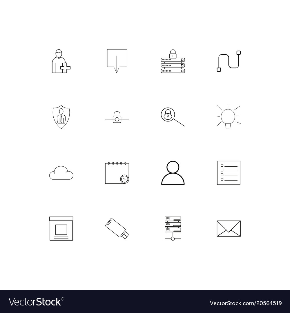 Internet technologies simple linear icons set