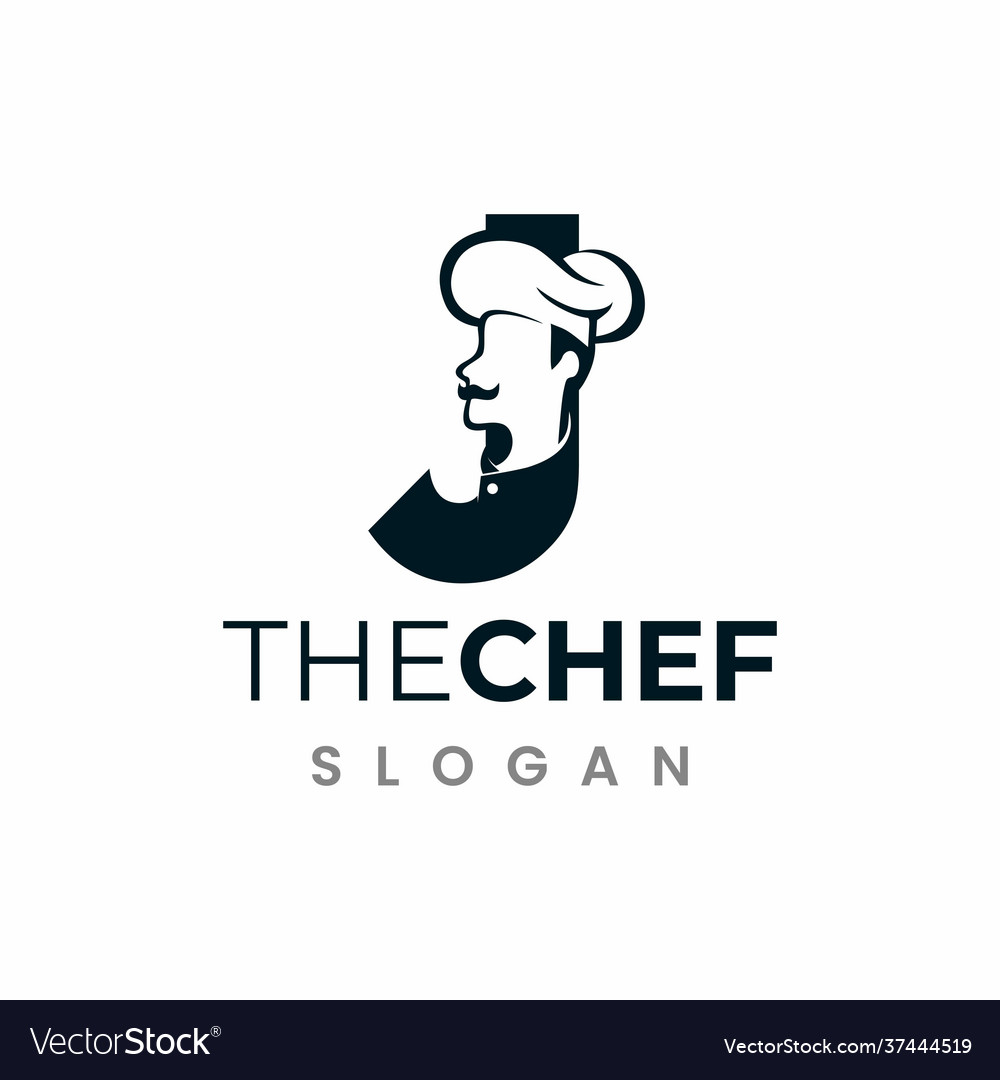 Letter j chef logo initial restaurant cook Vector Image