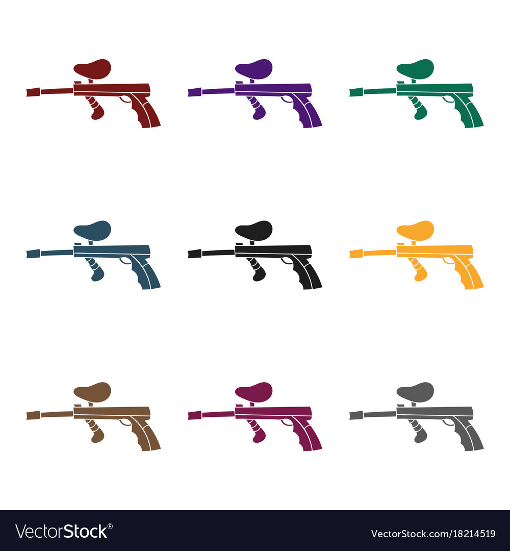 Paintball gun icon in black style isolated Vector Image
