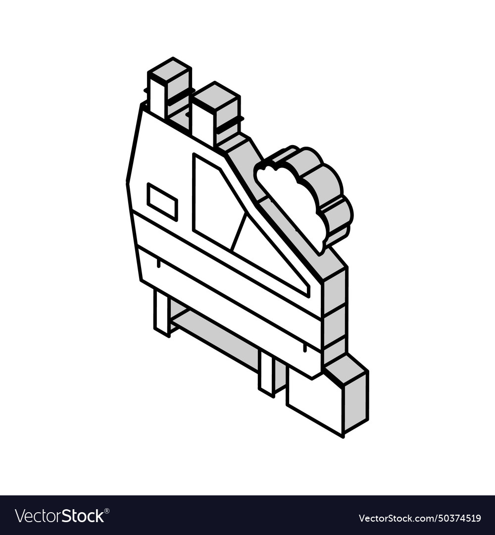 Partial de-stoner machine factory isometric icon