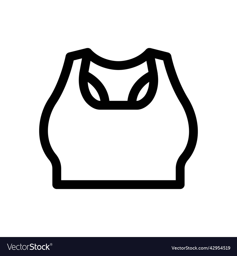 Women crop tank top icon on white background