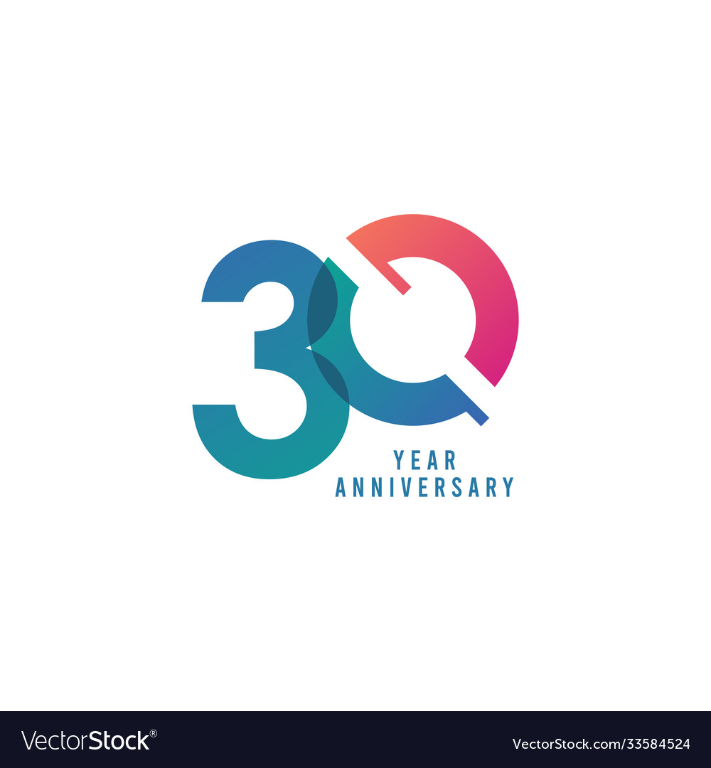 30 years anniversary template design Royalty Free Vector