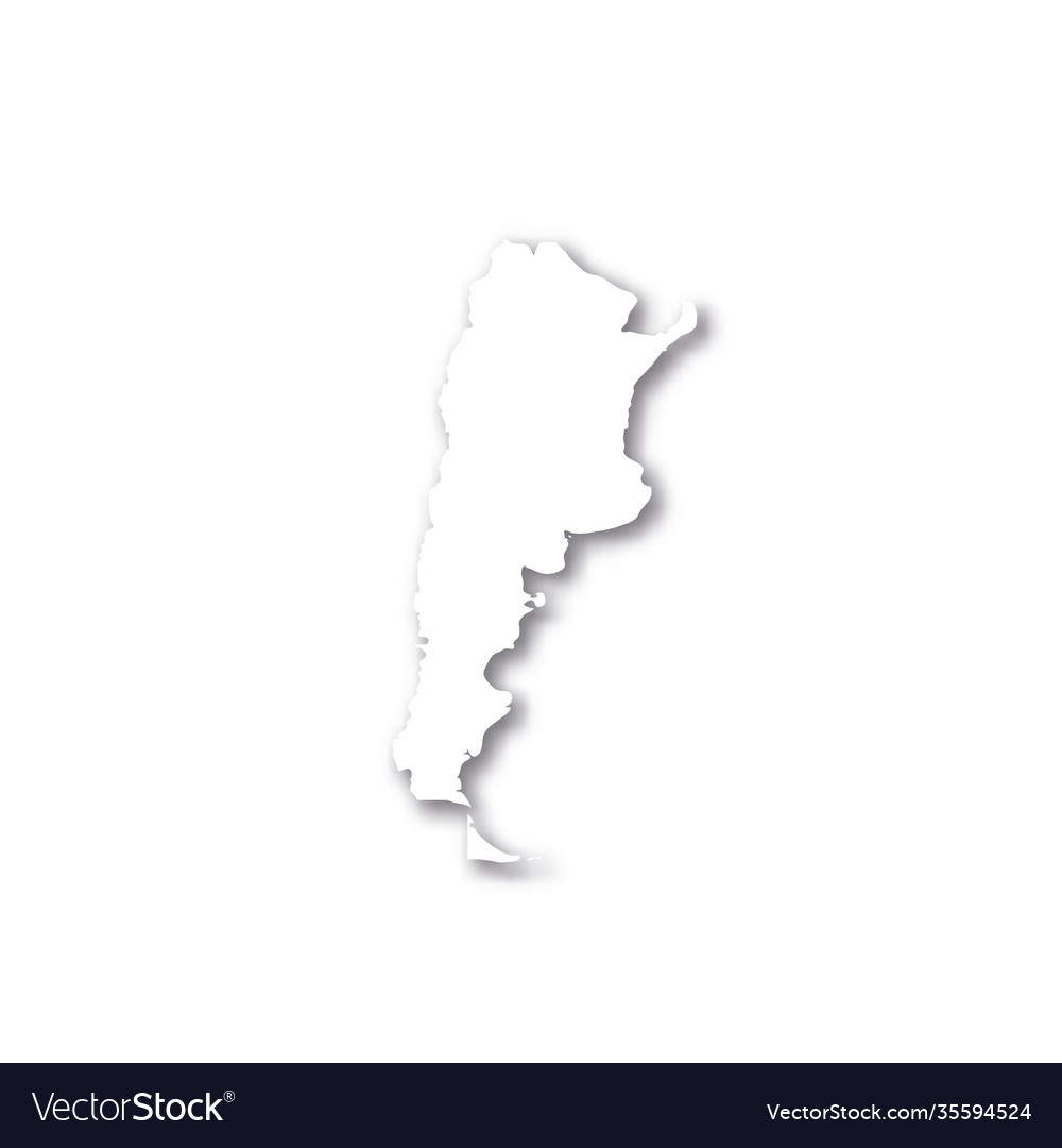 Argentina - white 3d silhouette map country Vector Image