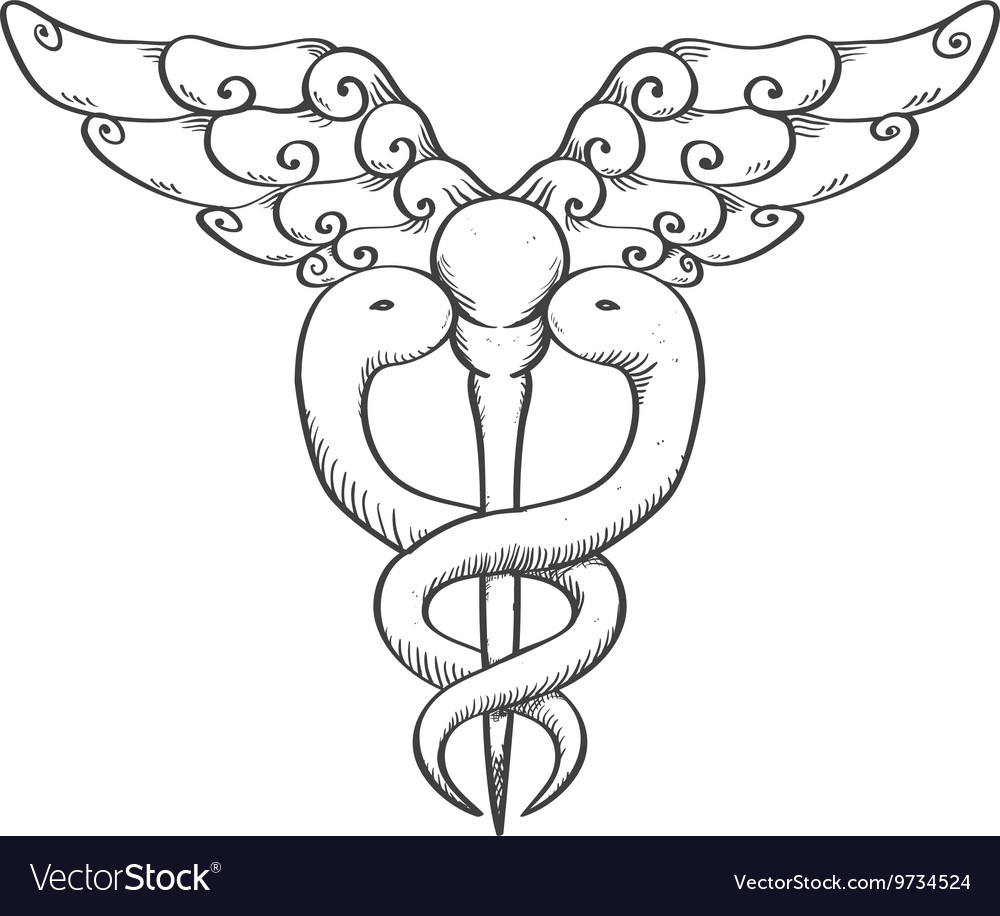 Caduceus Icon Medical And Health Care Royalty Free Vector