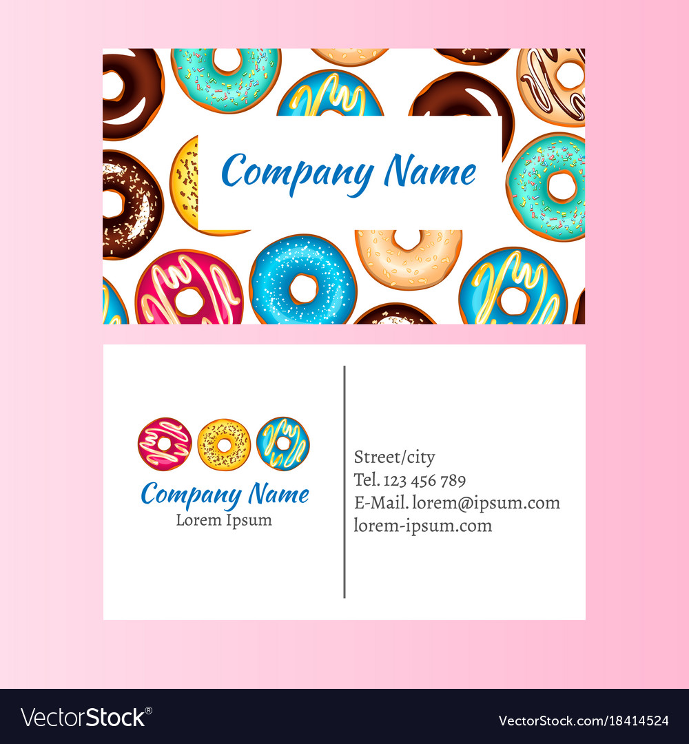 Colored donut glaze business card