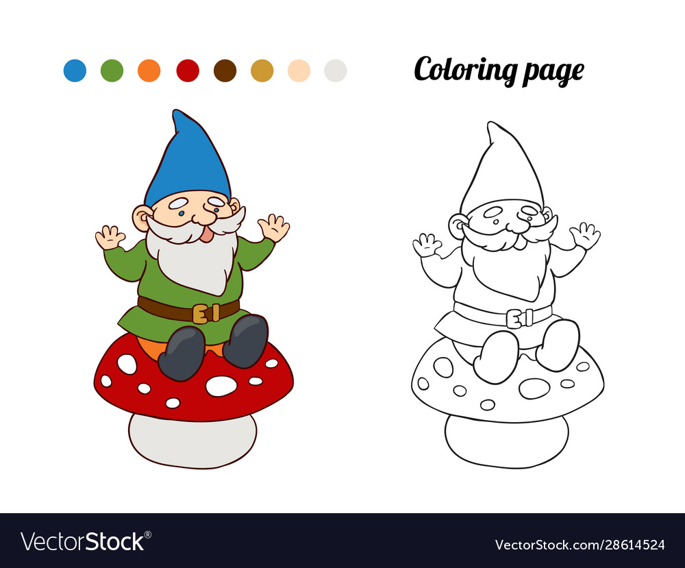 Coloring page or book with garden Royalty Free Vector Image