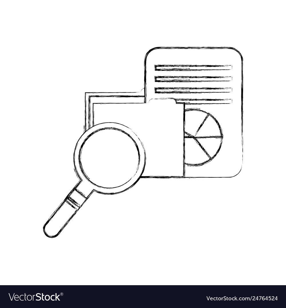 Folder with document and magnifying glass