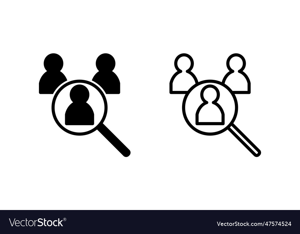 Hiring icon search job vacancy icon magnifying Vector Image