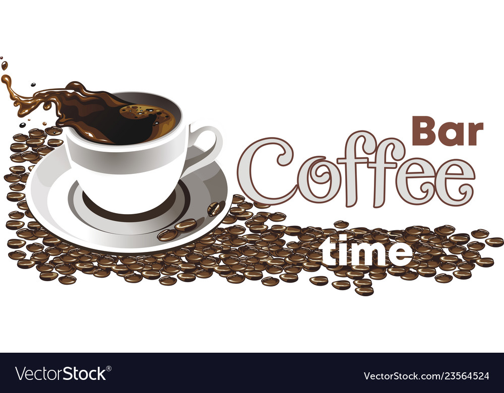 Logo of the coffee shop realistic set