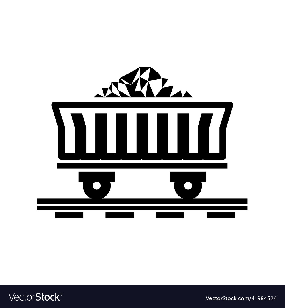 Miner carts icon isolated on white