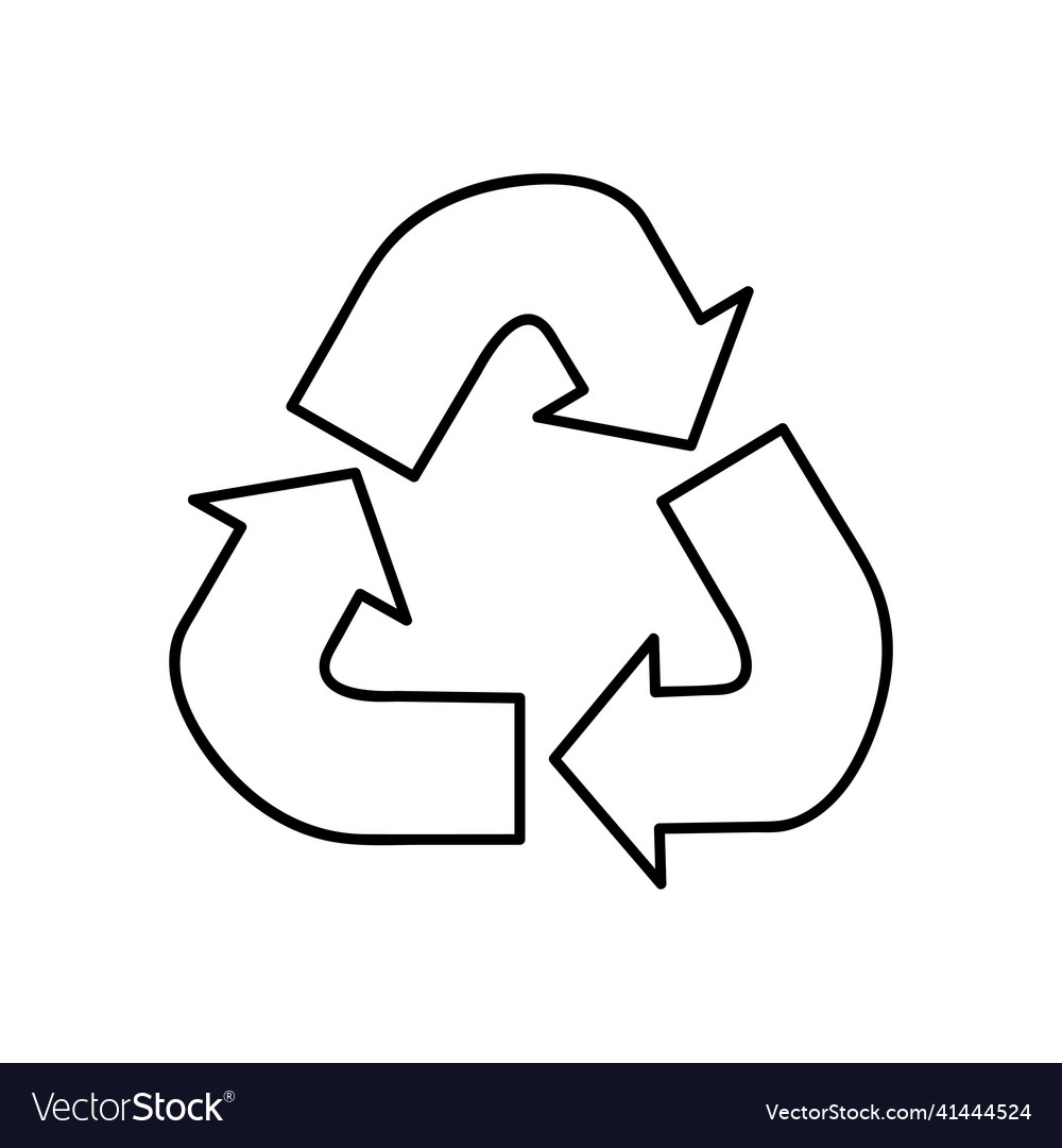 Recycle symbol line icon trendy style vector image Recycle symbol line icon trendy style