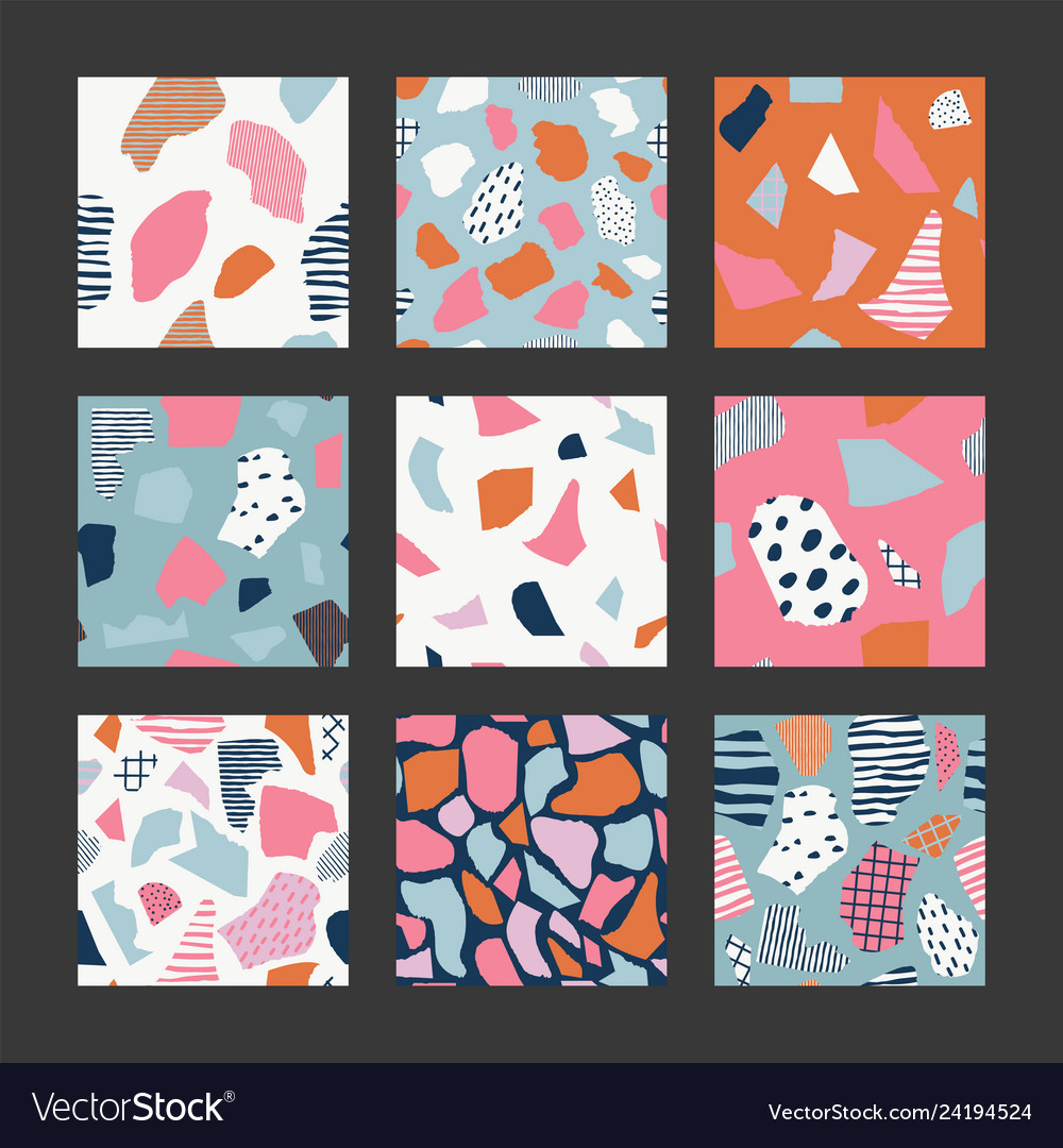 Set with abstract pattern vector image Set with abstract pattern