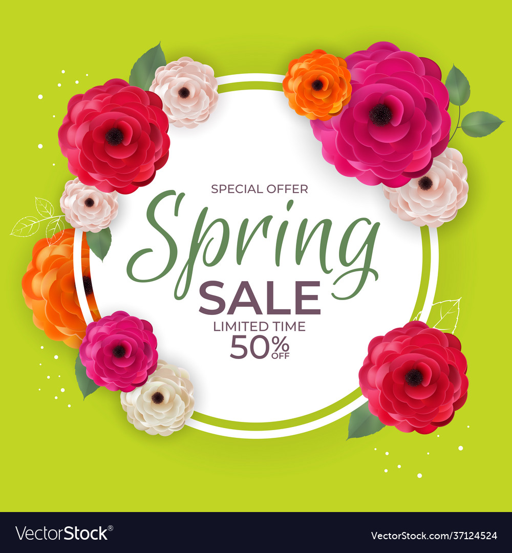 Spring bright special offer sale poster natural