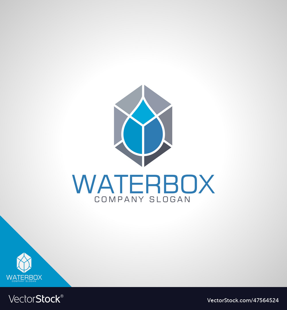 Water box logo template Royalty Free Vector Image