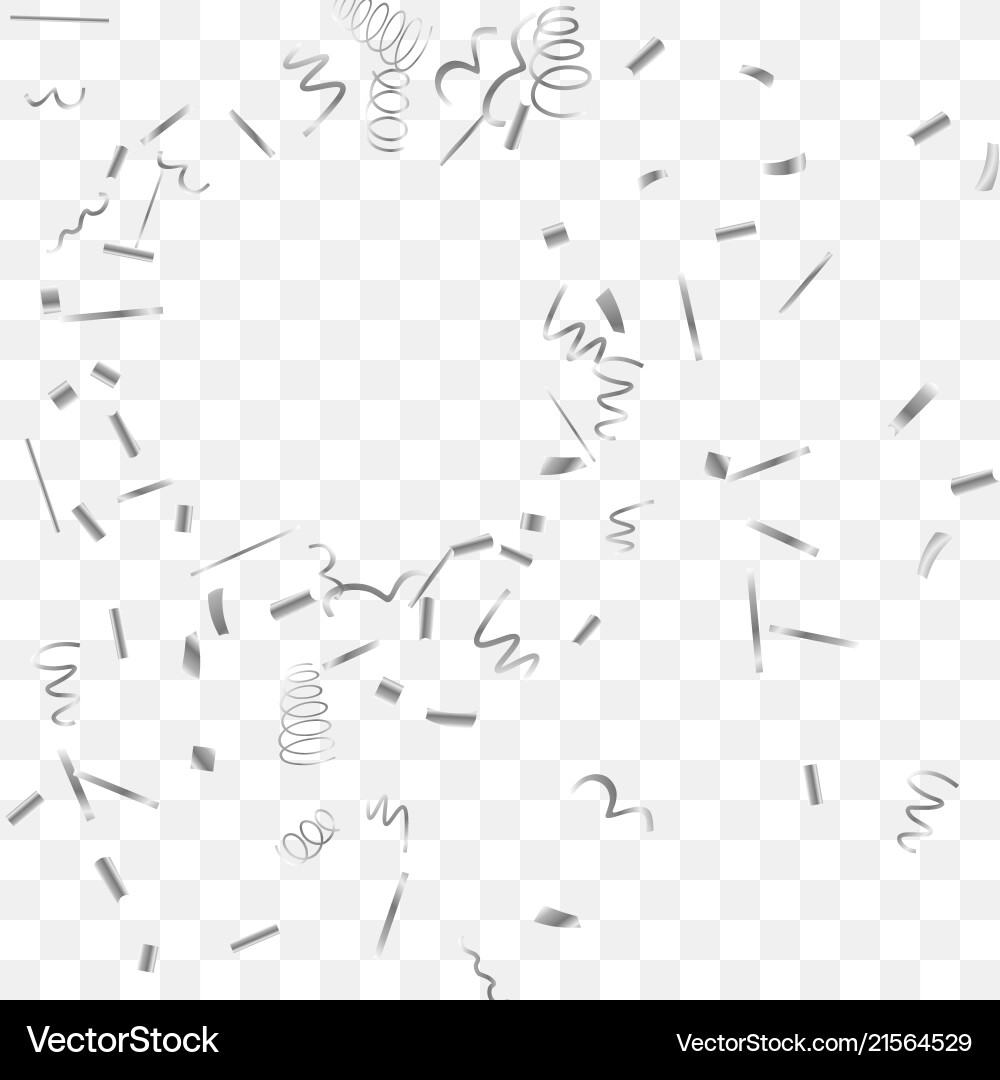 Abstract background with falling silver confetti Vector Image