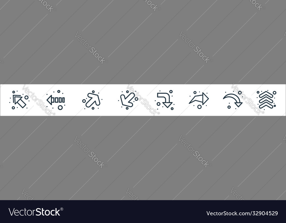 Arrows line icons linear set quality