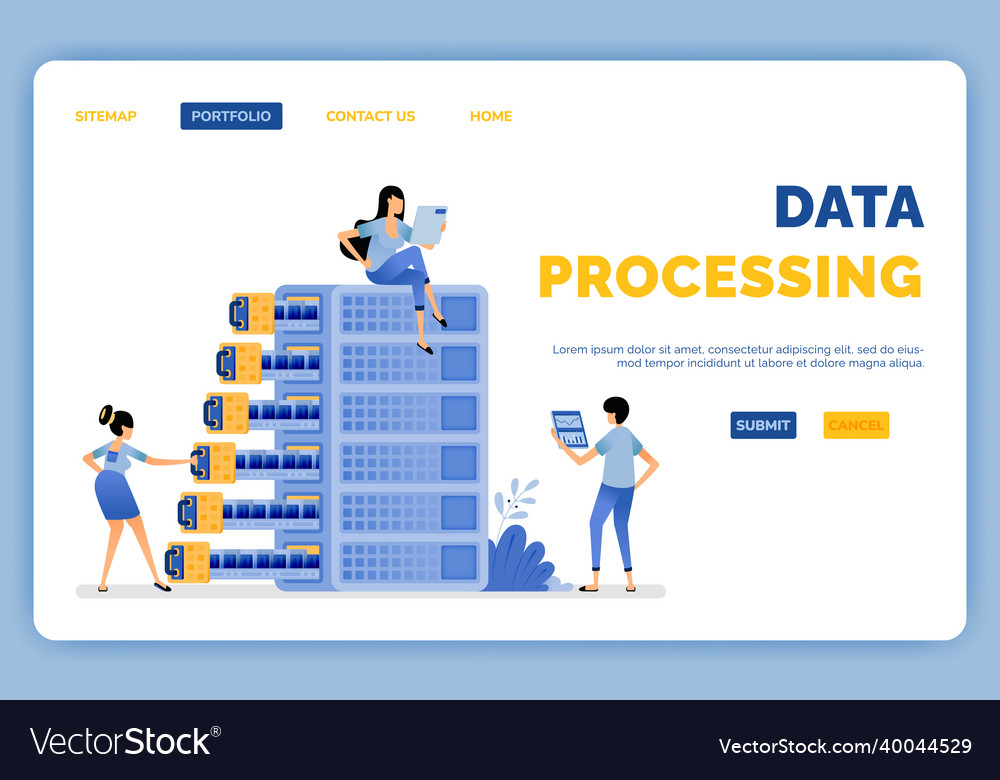 Design of data processing with algorithms Vector Image