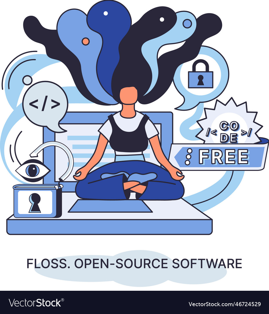 Floss open source software free product anyone vector image Floss open source software free product anyone
