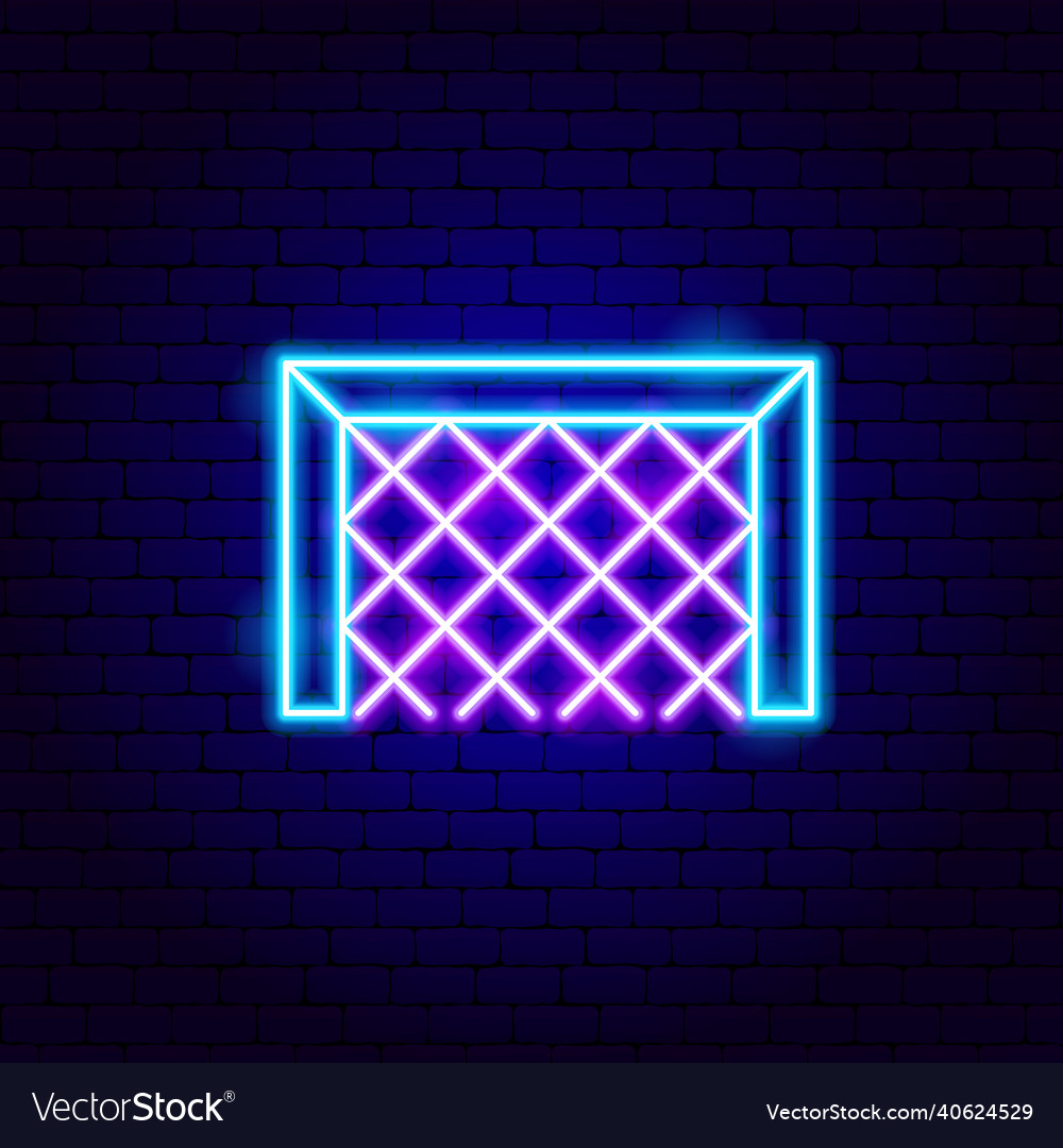 Football goal neon sign Royalty Free Vector Image