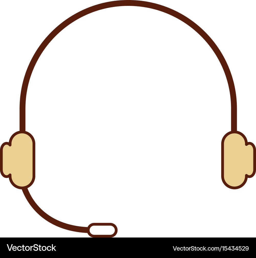 Headset device isolated icon Royalty Free Vector Image