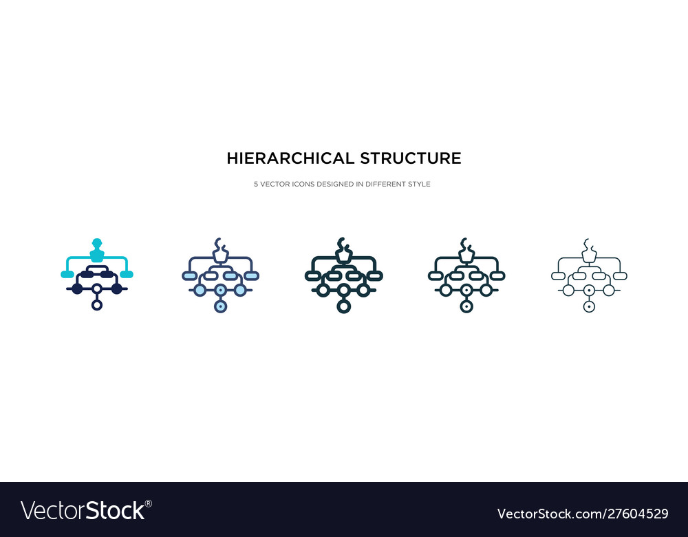 Hierarchical structure icon in different style