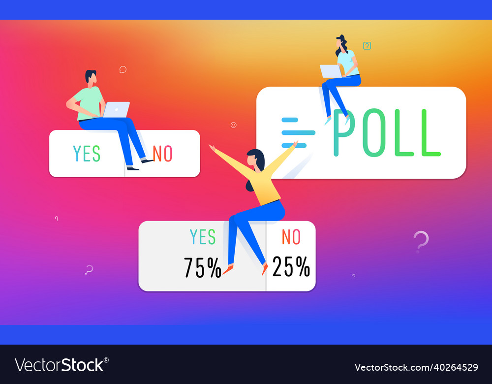 Poll ask question social media sticker Royalty Free Vector