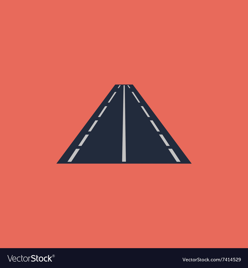 Road flat icon Royalty Free Vector Image - VectorStock