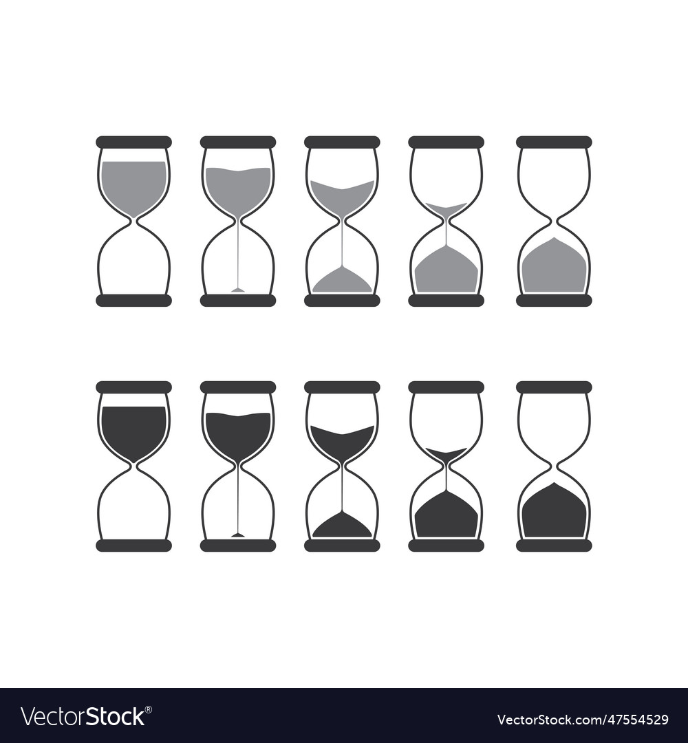 Sand Glass Or Hourglass Icons Set Royalty Free Vector Image