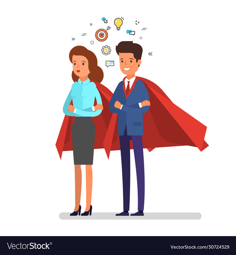 Super man and woman business concept Royalty Free Vector