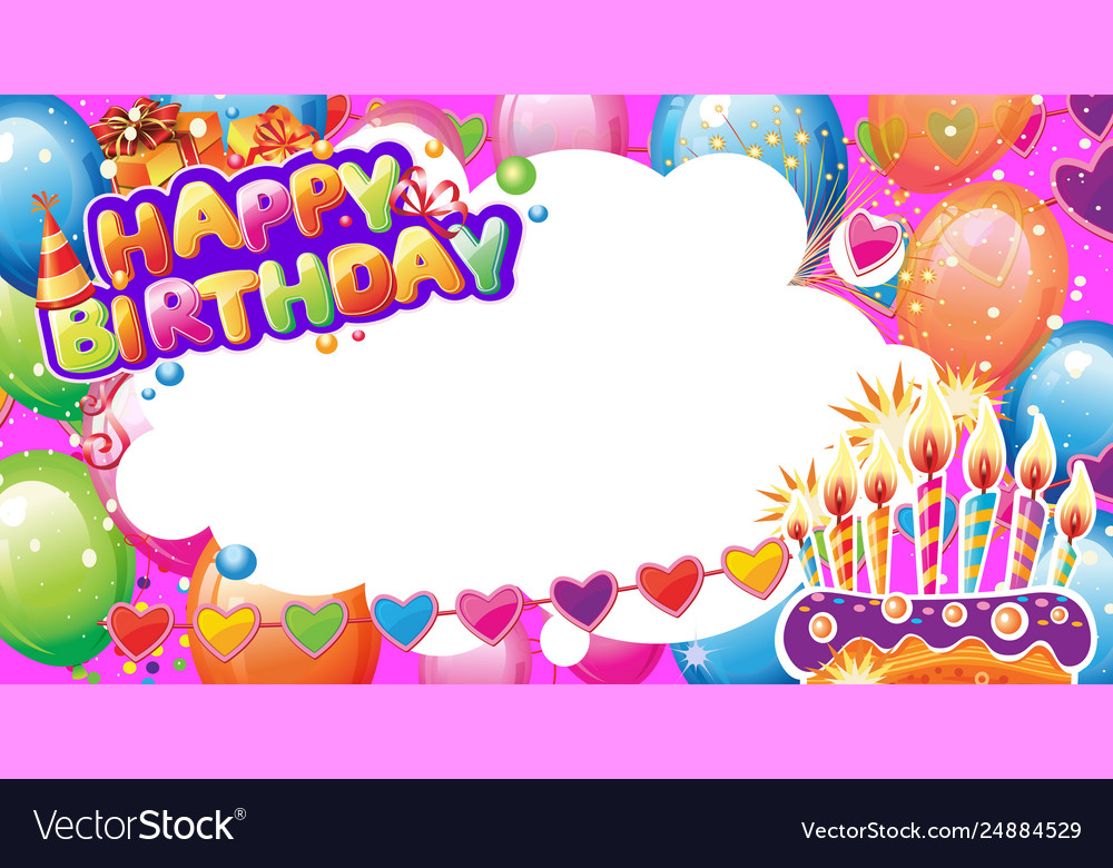 Template for birthday card with place for text Vector Image