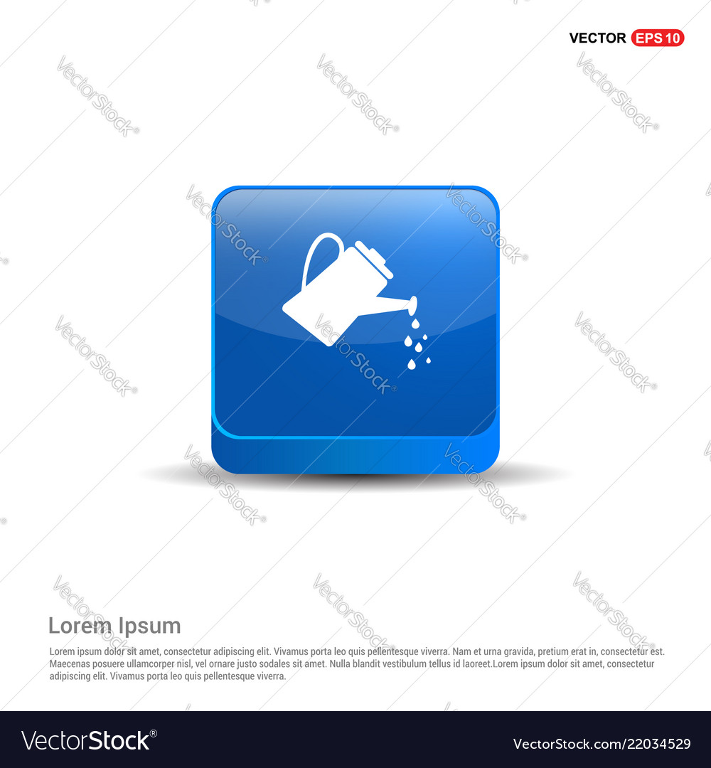 Watering can icon - 3d blue button