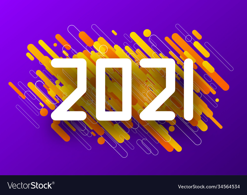 2021 zip font sign over striped confetti