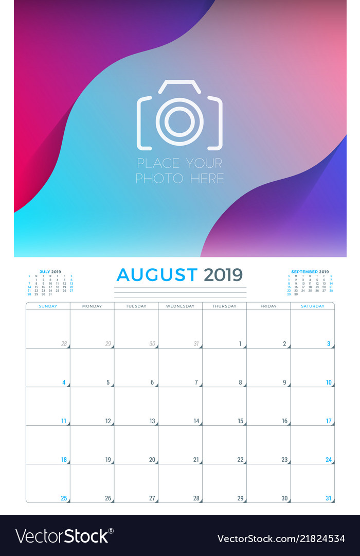 August 2019 Kalenderplaner Schreibwarendesign