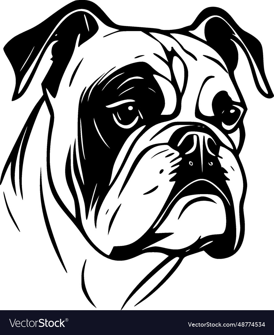 Bulldog - minimalist and flat logo Royalty Free Vector Image