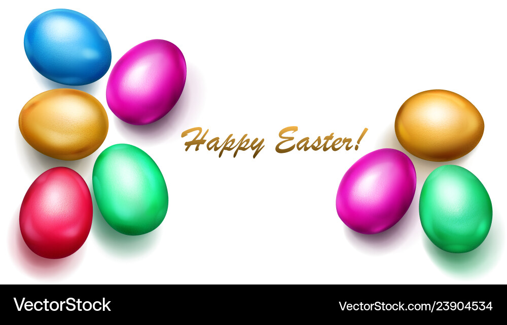 Colored easter eggs on white background Royalty Free Vector