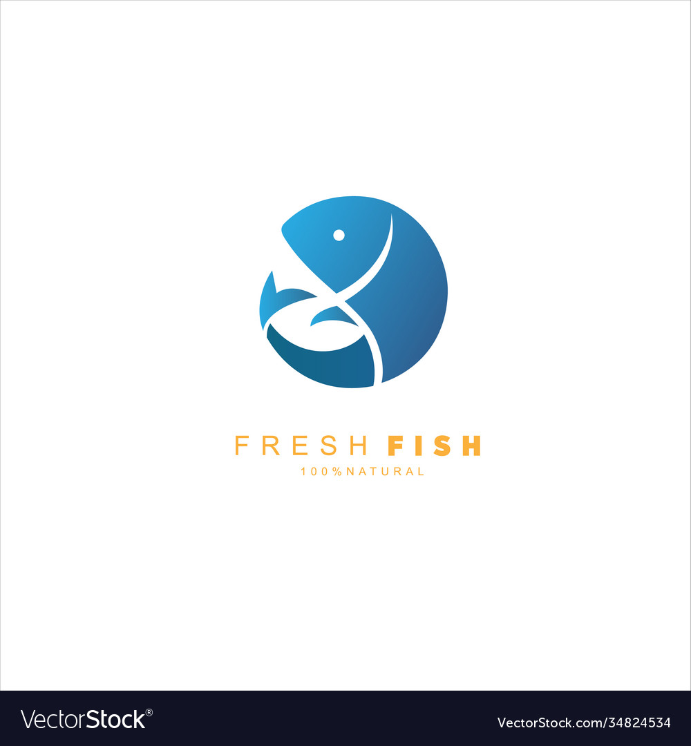 Fish Logo Fresh Seafood Template Design Royalty Free Vector