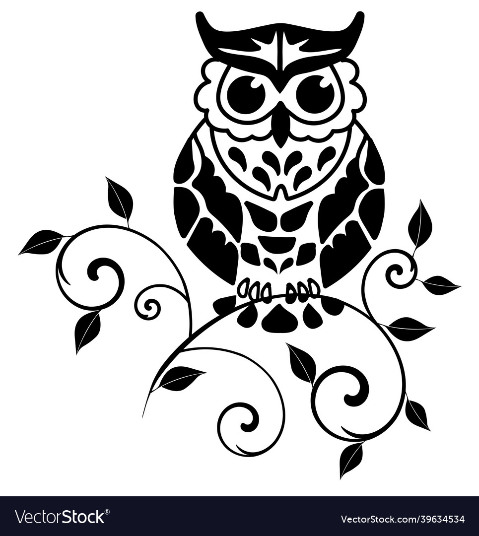 Floral Owl Royalty Free Vector Image - Vectorstock